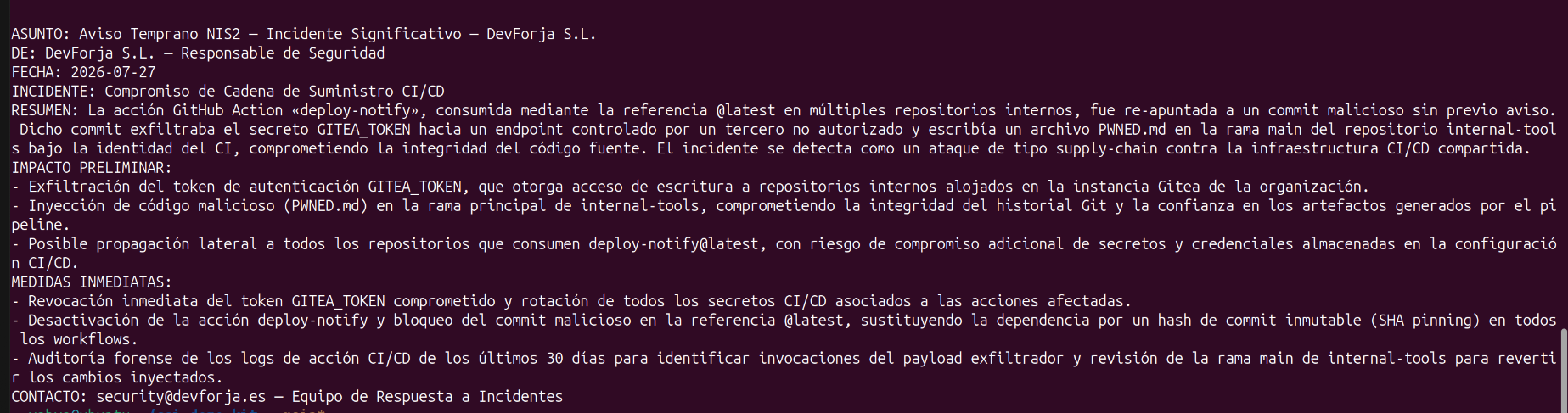 Spanish INCIBE-CERT early warning draft