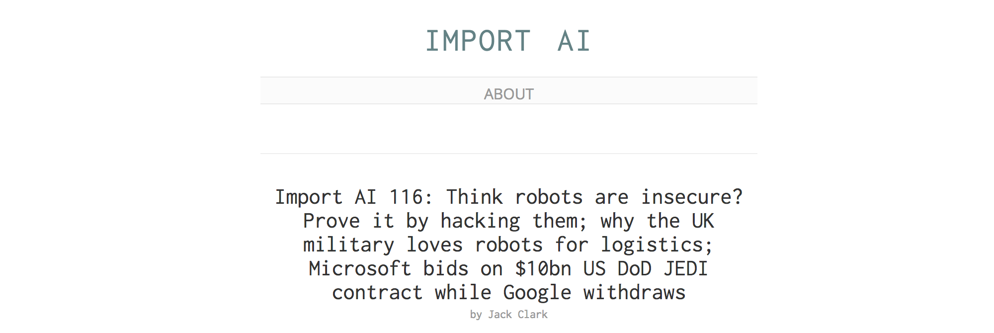 The Robotics CTF, featured on Import AI