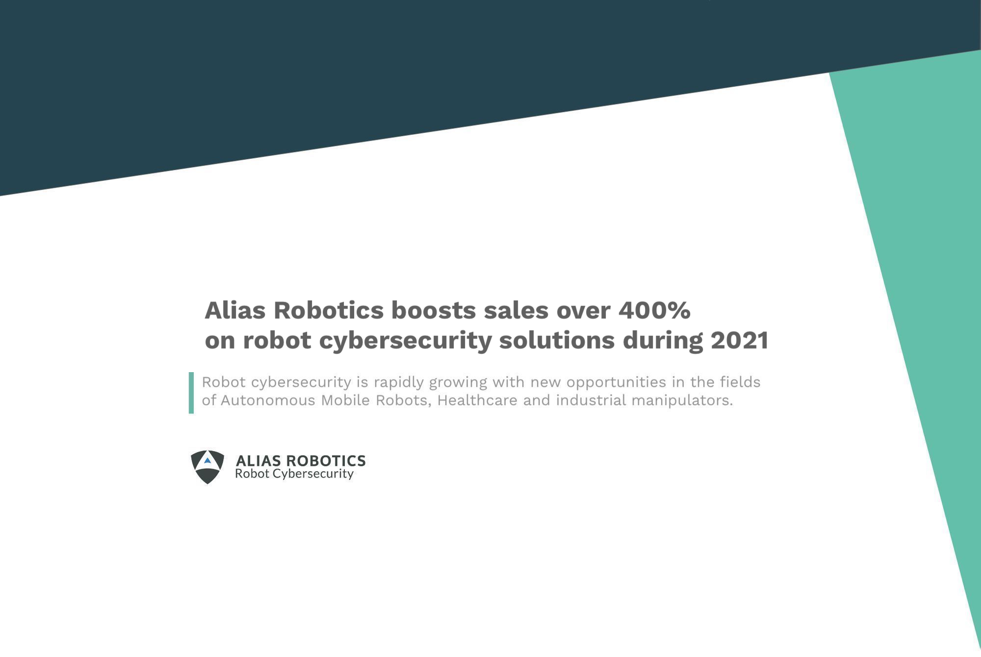 Alias Robotics boosts sales over 400% on robot cybersecurity solutions during 2021