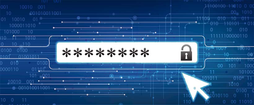 Field for entering the password with asterisks and a padlock