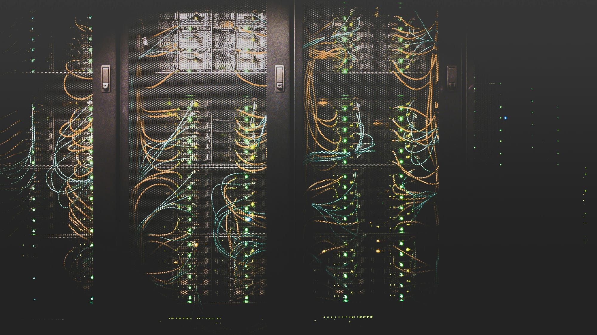 Photo of a data center in operation