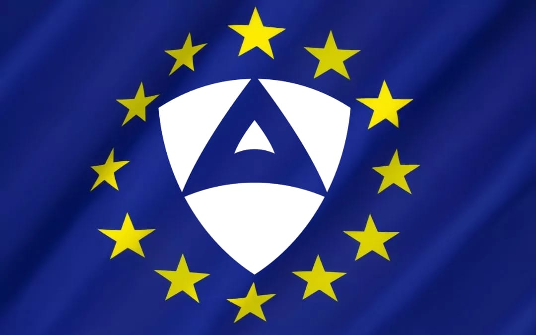 European Union logo with the Alias Robotics logo in the center