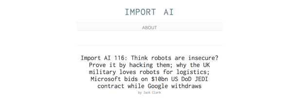 The Robotics CTF, featured on Import AI