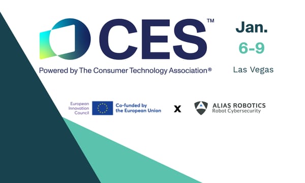 Poster announcing Alias Robotics' participation in CES Las Vegas 2026
